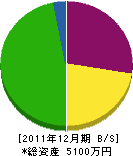 山田塗装店 貸借対照表 2011年12月期