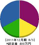 桐島内装 貸借対照表 2011年12月期