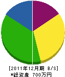 山田塗装 貸借対照表 2011年12月期