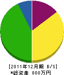 八木橋建業 貸借対照表 2011年12月期