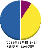 元茂板金 貸借対照表 2011年12月期