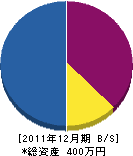 志賀造園 貸借対照表 2011年12月期
