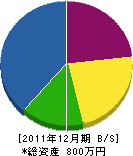 上野電設工業 貸借対照表 2011年12月期
