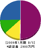山崎建設 貸借対照表 2009年1月期