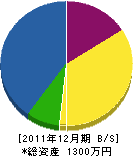 石昭石材店 貸借対照表 2011年12月期