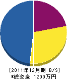 朝日電業社 貸借対照表 2011年12月期