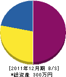船田総業土木 貸借対照表 2011年12月期