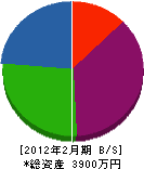 上村ポンプ 貸借対照表 2012年2月期