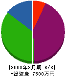 柳川工務店 貸借対照表 2008年8月期