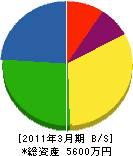 上村土建 貸借対照表 2011年3月期