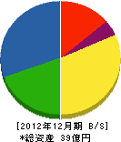矢田工業 貸借対照表 2012年12月期