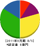 大塚工務店 貸借対照表 2011年8月期