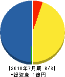 西日本環衛工業 貸借対照表 2010年7月期