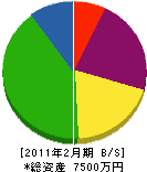 角田通信工業 貸借対照表 2011年2月期