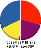 豊田設備 貸借対照表 2011年12月期