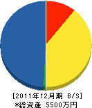 石沢工務店 貸借対照表 2011年12月期