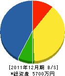 竹内ポンプ店 貸借対照表 2011年12月期