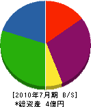 稗田産業 貸借対照表 2010年7月期