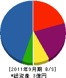 岡田工務店 貸借対照表 2011年9月期