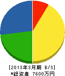 （合）具志川電気工事社 貸借対照表 2013年3月期
