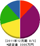 藤原工業 貸借対照表 2011年12月期