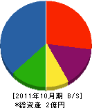 中野組 貸借対照表 2011年10月期