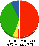 京南電設工業 貸借対照表 2011年12月期