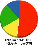 中澤商会 貸借対照表 2010年7月期