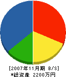 島田設備 貸借対照表 2007年11月期
