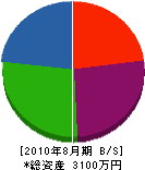 八田工業 貸借対照表 2010年8月期