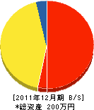 野村ペイント 貸借対照表 2011年12月期
