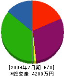 佐藤配管工業所 貸借対照表 2009年7月期