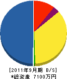 タケダ電機 貸借対照表 2011年9月期