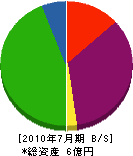 砂田商事 貸借対照表 2010年7月期