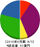 魚津海陸運輸倉庫 貸借対照表 2010年8月期