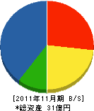 日本海建設 貸借対照表 2011年11月期