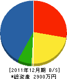 秦組 貸借対照表 2011年12月期