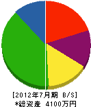 堀田建設 貸借対照表 2012年7月期