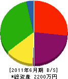 勇本田組 貸借対照表 2011年6月期