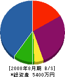 芝田組 貸借対照表 2008年8月期