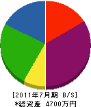 田坂建設 貸借対照表 2011年7月期