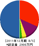 晴山工務店 貸借対照表 2011年12月期