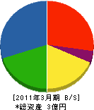 愛媛通信建設 貸借対照表 2011年3月期
