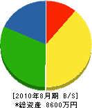 田中水道工務店 貸借対照表 2010年8月期