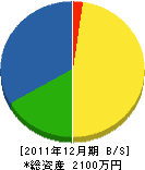 赤崎電業 貸借対照表 2011年12月期