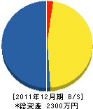 米田造園 貸借対照表 2011年12月期