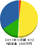 片山建設 貸借対照表 2011年12月期