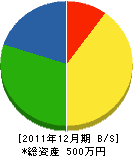 中島電業社 貸借対照表 2011年12月期
