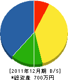 栃尾鉄工所 貸借対照表 2011年12月期