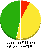 平田建具店 貸借対照表 2011年12月期